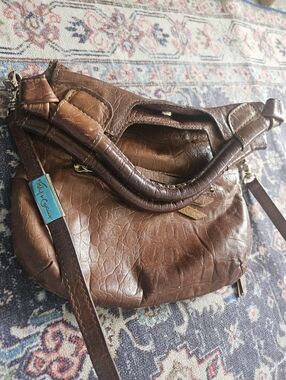 Foley+Corinna Shoulder Bag Convertible Brown Leather Purse Detachable Strap.